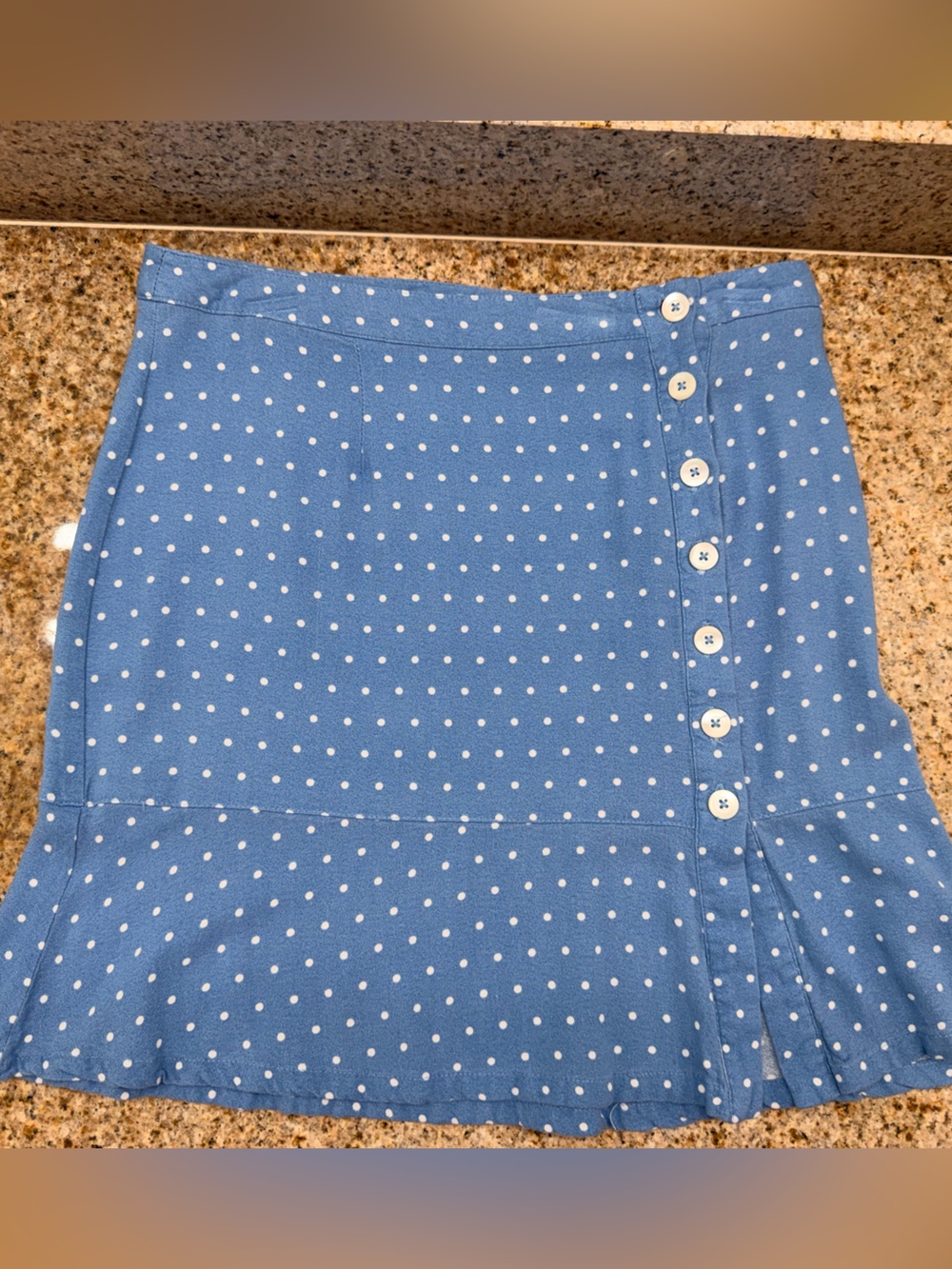 Idyllwind Blue Polka Dot Button-Front Skirt